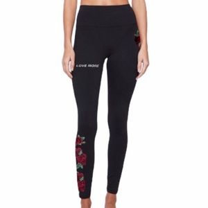 Spiritual Gangster Love More Roses Leggings Small